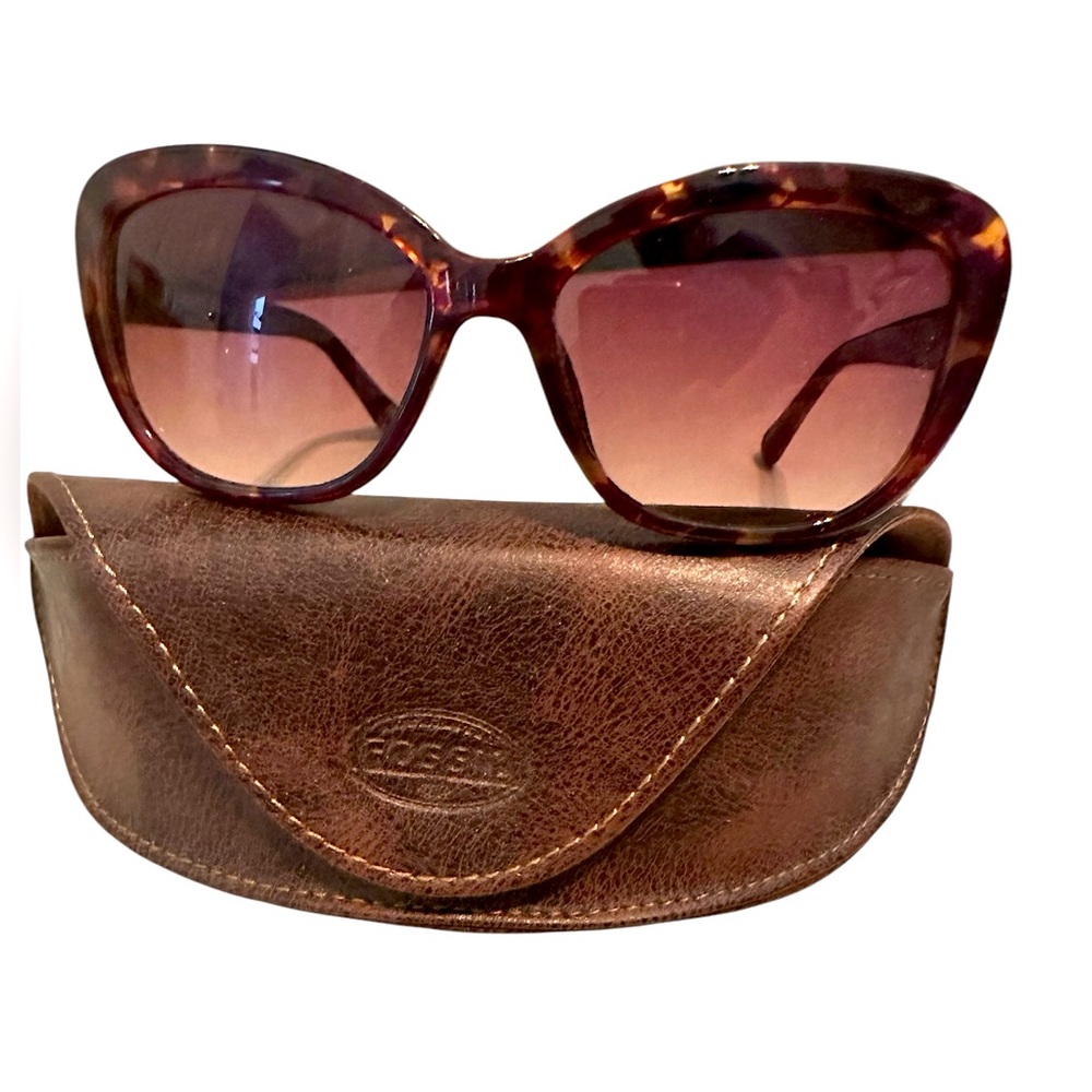 Fossil Tortoise Shell Sunglasses with Case